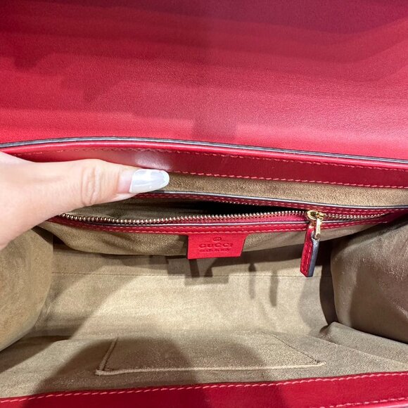 Gucci GG Logo Supreme With Top Handle Padlock Shoulder Bag Crossbody - Picture 7 of 9